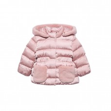 ABEL & LULA βρεφικό μπουφάν σατινέ με γουνάκι 15-05821-019 ροζ